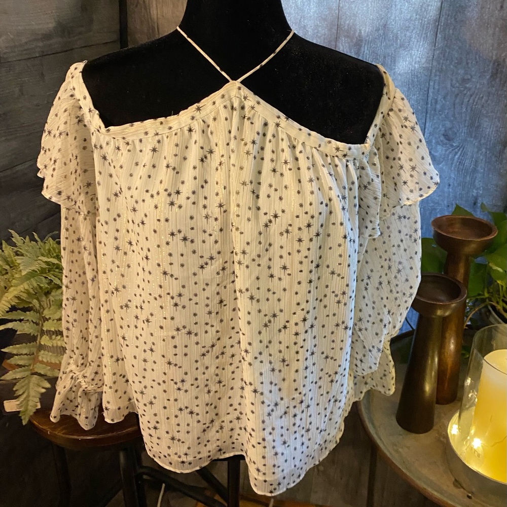 NWOT State 1. White Starburst Off the Shoulder Top. Size M